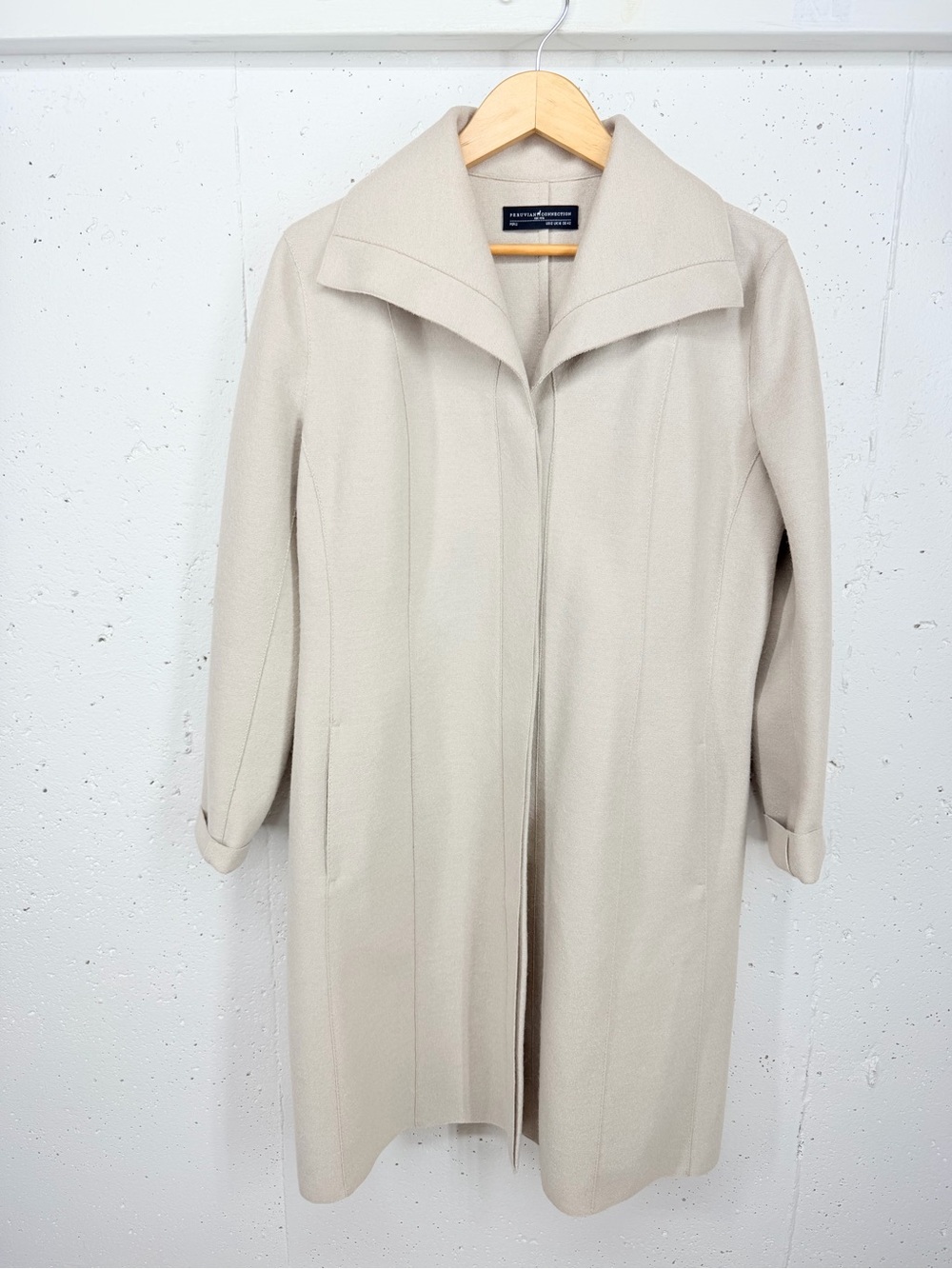 Peruvian Connection Alpaca Women’s size 12 Wool Blend Beige Button Down Coat